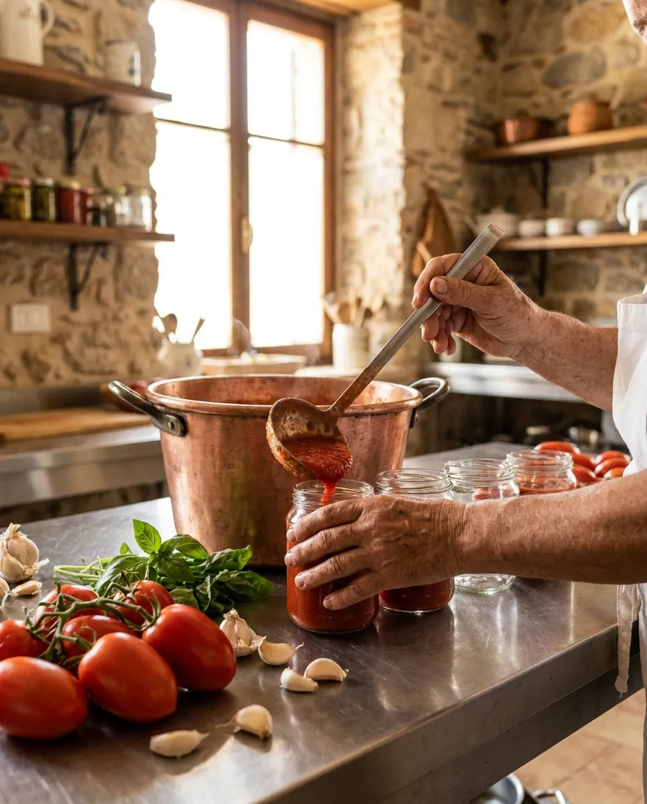 Lavorazione artigianale delle conserve Santoro